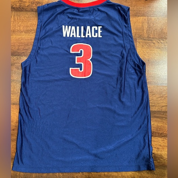 Detroit Pistons Ben Wallace Jersey Size 18 / 20 Youth NBA Blue Red - Picture 5 of 6
